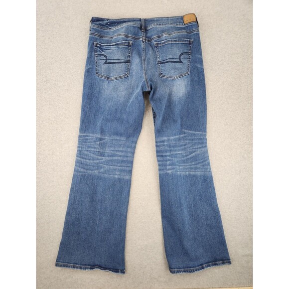 American Eagle Jeans Womens SZ  16 Blue Favorite Boyfriend Super Stretch Bootcut - Picture 9 of 14